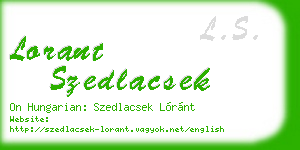 lorant szedlacsek business card